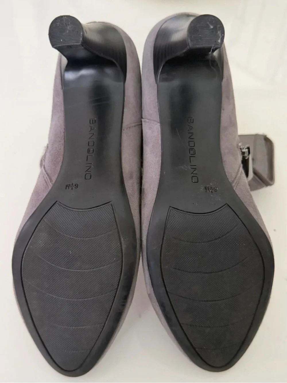 Bandolino Gray Suede Tassel Ankle Booties